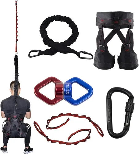 DASKING Banda de resistencia profesional para yoga, cuerda elástica resistente para gimnasio en casa, pilates y entrenamiento de agilidad (4 clases