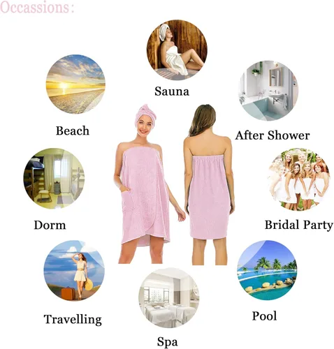 Miniatura 4 de Toalla de baño rosa para mujer, talla extragrande, toalla de ducha para mujer, talla XXL, para viajes a la piscina