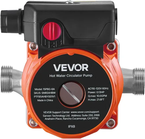 Miniatura 9 de VEVOR Bomba de recirculación de agua caliente, 10 GPM, sistema de bomba circuladora de circulación instantánea, control de 3 velocidades, 0.13 HP