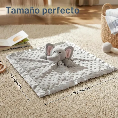 Miniatura 8 de Pro Goleem Manta de Seguridad de Elefante, Manta de Apego Suave Unisex Regalos para Bebés para Niños y Niñas Juguete de Abrazo Animal de Peluche