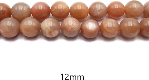 Miniatura 4 de JM Design Alto grado melocotón piedra lunar suave cuentas redondas 0.236 in 15.5" hebra para la fabricación de joyas