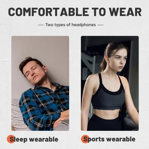 Miniatura 6 de Dos pares de mini auriculares Bluetooth invisibles, cómodos auriculares inalámbricos para dormir, con micrófono, auriculares impermeables IPX5