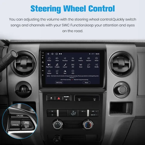Miniatura 5 de Junsun Radio de coche 5G WiFi estéreo para Ford F150 2009-2012, pantalla táctil HD IPS de 9 pulgadas, CarPlay/Android Auto, GPS DSP RDS