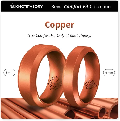 Miniatura 62 de Knot Theory - Anillo de boda de silicón para hombres y mujeres Anillos de goma finos de calidad superior con gran estilo, comodidad; son ideales