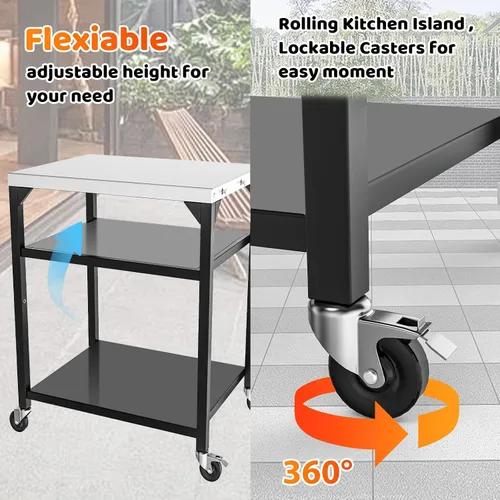 Miniatura 4 de Mesa de Parrilla Plegable para Interior Portátil Compatible con Parrilla de Madera al Aire Libre Ninja (Serie OG701 OG850 OG951), Espacio Grande