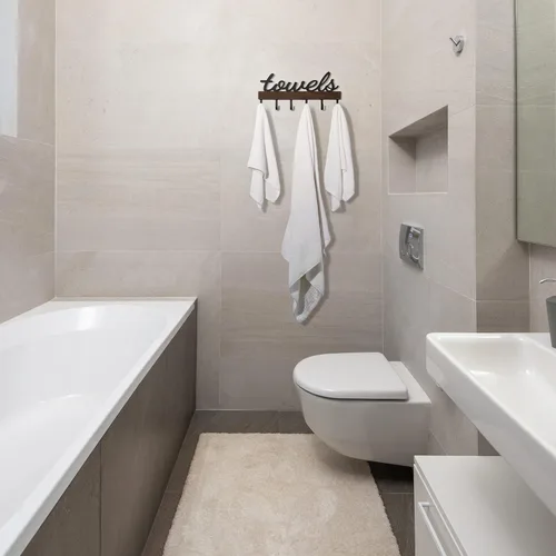 Miniatura 3 de Dahey Toallero pequeño con 6 ganchos, toallero para montaje en pared, organizador de baño, rústico, granja, decoración del hogar, ganchos