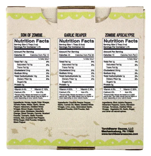 Miniatura 2 de Torchbearer Sauces Best-Sellers Mini juego de regalo de salsa picante, 1.7 onzas, paquete de 3 – Zombie Apocalypse, Garlic Reaper, Son of Zombie