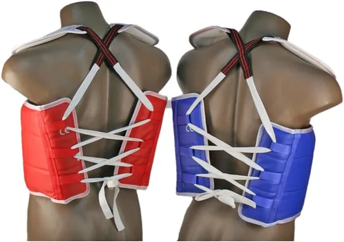 Miniatura 4 de Protector de pecho reversible sólido de taekwondo estilo olímpico de pino