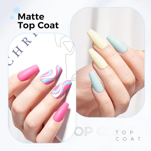 Miniatura 6 de TOMICCA Capa superior de gel mate, 0.5 onzas líquidas, acabado mate para esmalte de uñas de gel, remojar LED UV para curar de larga duración