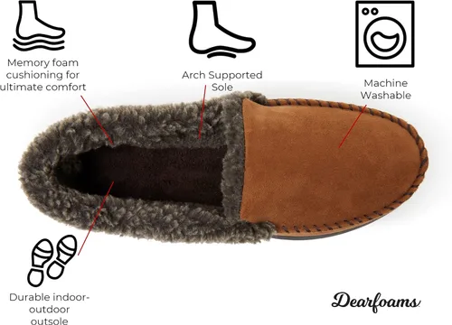 Miniatura 3 de Dearfoams Men's Eli Microfiber IndoorOutdoor with Whipstitch Detail Suede Moccasin Slipper