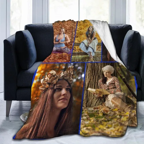 Miniatura 27 de Manta personalizada con collages de fotos, mantas personalizadas para familiares, amigos, perros o mascotas, utilizada como recuerdo y regalo, 1 1