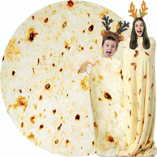 Miniatura 12 de Manta de tortilla de burrito de 85 pulgadas, regalos de elefante blanco para adultos, mantas útiles para mujeres y hombres, fiestas, cosas geniales