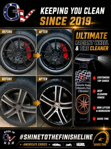 Miniatura 5 de GV Automotive Products Ultimate Radiant - Limpiador de llantas cromadas y rines en aerosol – Seguro, listo para usar, pule, brilla y elimina