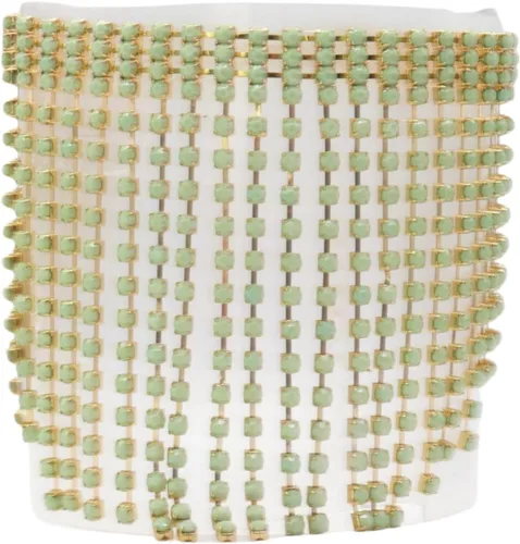Miniatura 4 de Pulsera de botas de moda occidental para mujer, cadena de metal dorado brillante, cuentas de color verde azulado y menta