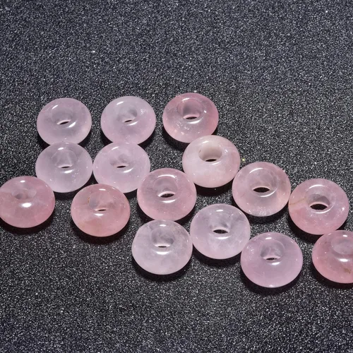 Miniatura 13 de Cuentas de piedra natural de agujero grande (0.23 a 0.236 pulgadas) pulidas Rondelle cuentas de piedras preciosas europeas para pulseras de dijes