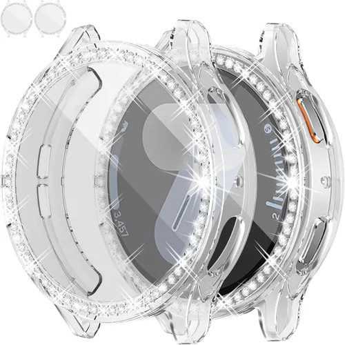 Miniatura 22 de RICHONE Compatible con Samsung Galaxy Watch 5 y Watch 4 y FE 40 mm Protector de pantalla Estuches de strass, Accesorios de cubiertas protectoras