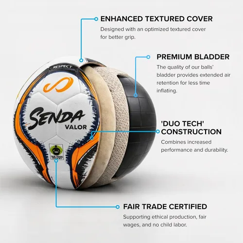 Miniatura 4 de SENDA Balón de fútbol Valor Premium, certificado de comercio justo