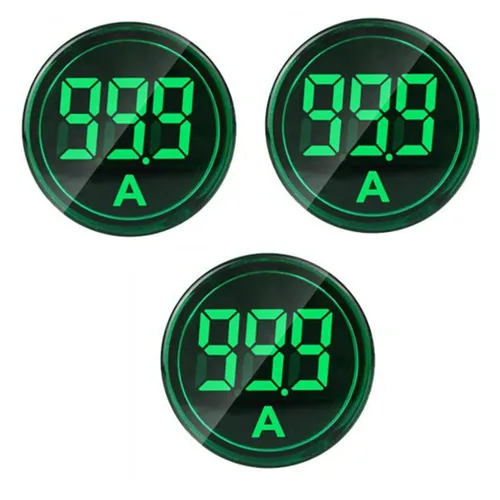 Indicador de corriente alterna con pantalla digital, probador de corriente LED de cabeza redonda de 0.866 in, monitor de amperímetro de 0 ~ 100 A