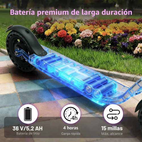 Miniatura 6 de Aovowheel Electric Scooter for Adults, Folding E Scooter with 350W/500W Motor 16/24 Mph Top Speed, Max 19-23 Miles Long Range, 8.5''/10''/14''Tires