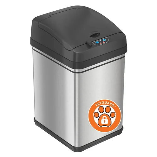 Miniatura 9 de iTouchless - Bote de basura de 13 galones con sensor a prueba de mascotas con filtro de olor AbsorbX, de acero inoxidable, con tapa que evita que