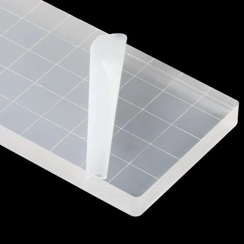 Miniatura 5 de PATIKIL Bloque de sello acrílico de 5 x 2 pulgadas, paquete de 2 bloques de estampado transparentes con líneas de cuadrícula, bloques de montaje