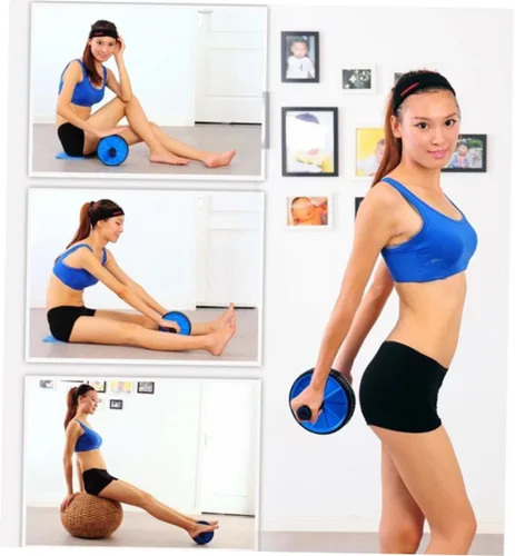 Miniatura 5 de Rodillo de ejercicio abdominal, equipo silencioso de doble rueda para hombres y mujeres, entrenador de abdomen para entrenamiento de gimnasio