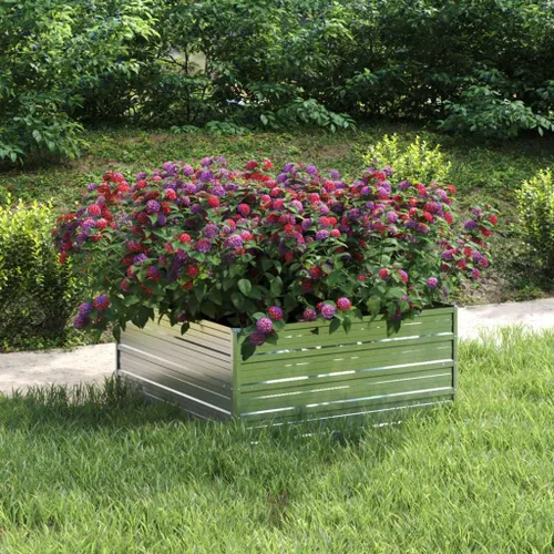 Cama elevada para jardín, camas de jardín elevadas de metal para exteriores, camas de jardín elevadas galvanizadas para verduras, flores, hierbas y