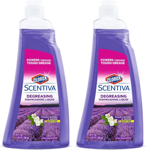 Miniatura 10 de Clorox Scentiva - Jabón líquido para platos, aroma Hawaiian Sunshine, detergente ultraconcentrado para lavar platos que corta la grasa y aborda