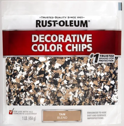 Rust-Oleum 312447 Chips de color decorativos, 1 libra (Paquete de 1), mezcla de color marrón
