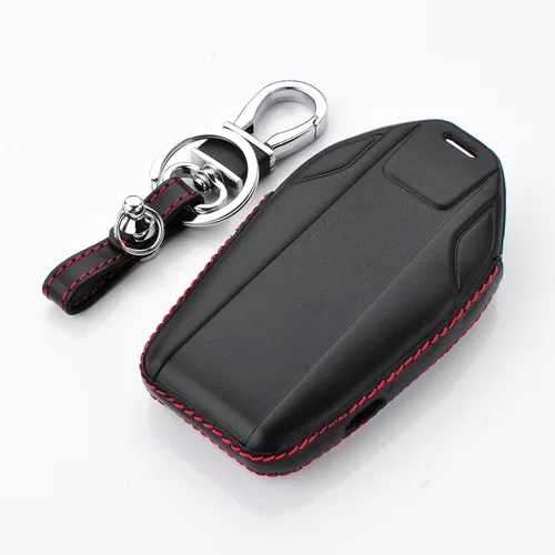 Miniatura 5 de Funda de llave de cuero genuino para BMW Serie 5, Serie 6, GT, Serie 7, 730Li, 740, 740Li, 750Li, 760Li, i8, X3, X4, X5, X6, X7, con pantalla LCD