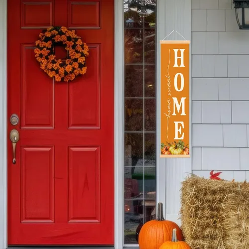 Miniatura 4 de Pancartas con texto en inglés «Happy Fall Y'all», pancarta de otoño para exteriores, decoración de cosecha de calabaza, decoraciones de Acción