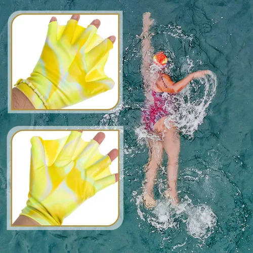 Miniatura 5 de Baluue 2 guantes de natación, guantes de natación acuática, para entrenamiento en agua, palmeados a mano, para hombres, mujeres, adultos