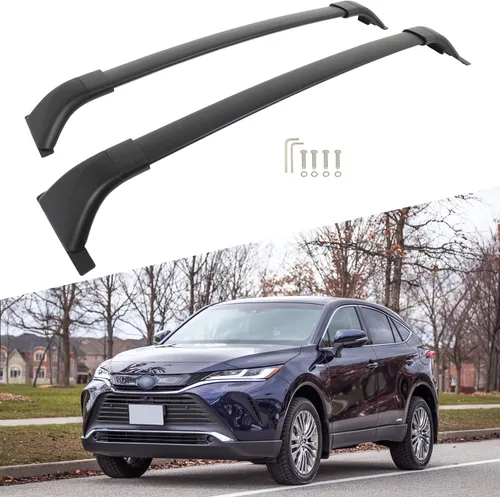 CCIYU Barras de techo de automóvil, 2 barras, compatibles con Toyota para Venza 2021-2023, barras transversales de equipaje negras, barras