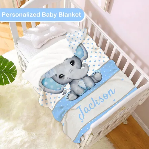 Miniatura 2 de Manta de Bebé Personalizada para Niños, Manta de Bebé Personalizada con Nombre, Mantas Personalizadas con Nombre Suaves y Acogedoras para Niños
