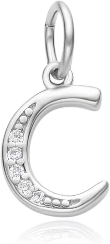 Miniatura 6 de Adabele Auténtica plata de ley brillante A-Z 26 letras pequeñas del alfabeto con circonita cúbica, colgante de diamantes de imitación resistente al