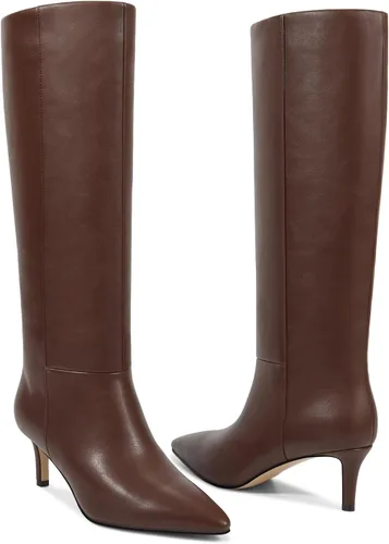 Miniatura 8 de wetkiss Botas altas hasta la rodilla para mujer, con tacón de gatito y diseño de punta puntiaguda, clásicas y sexys