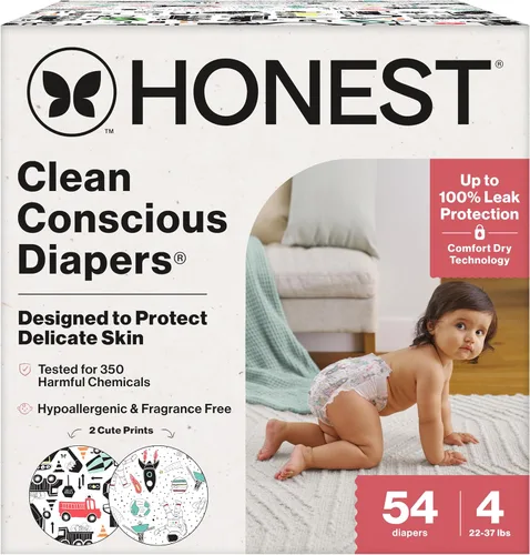 Miniatura 11 de The Honest Company Clean Conscious - Pañales para pieles delicadas, hasta un 100% a prueba de fugas, hipoalergénicos, sin fragancia, género neutro