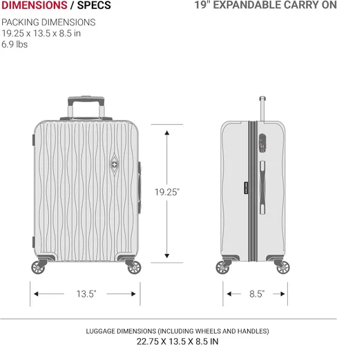 Miniatura 9 de SWISSGEAR 7272 - Maleta rígida y expandible con ruedas giratorias