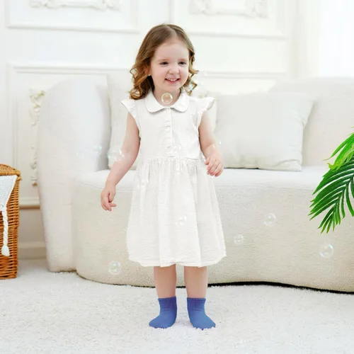 Miniatura 6 de Calcetines tobilleros antideslizantes para niños pequeños con agarres, lindos sin costuras, para bebés, niños y niñas, 6 pares