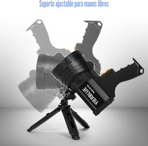 Miniatura 6 de YIERBLUE - Foco recargable, superbrillante, 1000 000 lúmenes, led, linterna, proyector de mano, 10 000 mAh, larga duración, linterna grande y Negro