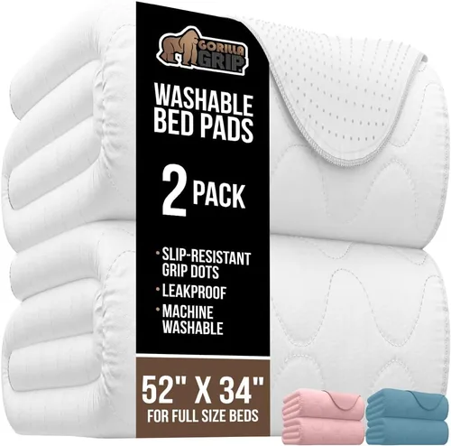 Miniatura 11 de GORILLA GRIP Almohadillas lavables, impermeables, reutilizables, de gran absorción, para incontinencia, a prueba de fugas, protector antideslizante