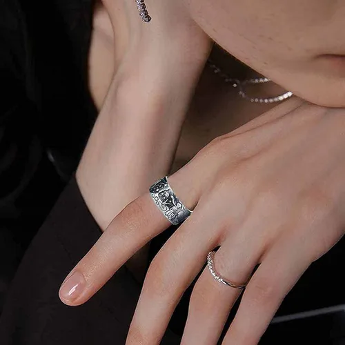 Miniatura 7 de Anillo inspirador de The Little Prince Universe, anillo inspirador de anime, anillo de universo de sol de copo de nieve, para parejas jóvenes