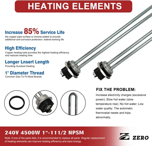 Miniatura 2 de Zero EWH-01 Termostato de Calentador de Agua Eléctrico Kit de Ajuste Paquete de Reparación de Fontanero