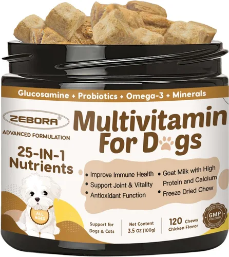 Multivitamínico para perros con minerales para la salud general, vitaminas y suplementos para perros con glucosamina, probióticos para cachorros y