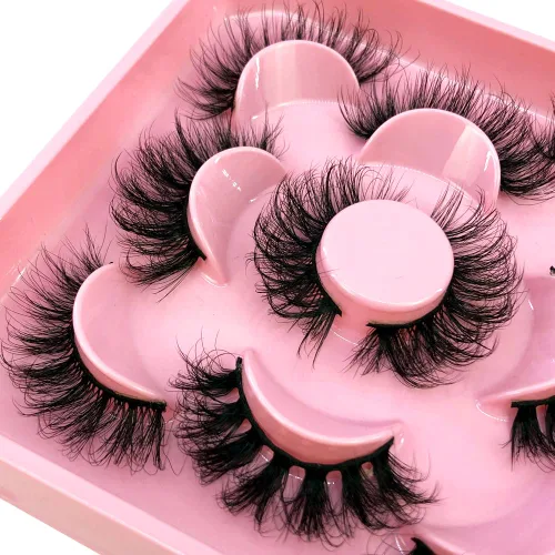 Miniatura 36 de 5 pares de pestañas postizas de visón 3D de 0.98 pulgadas a granel, con caja personalizada, pestañas postizas naturales finas al por mayor (ML-07)