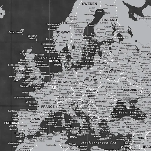Miniatura 6 de HolyCowCanvas Personalizado Mapa Mundial con Alfileres Gris en Lienzo, 3 Tamaños, Marca Viajes, Tablero de Mapa Mundial con Alfileres, Mejor Regalo