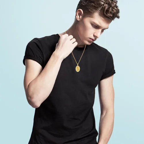 Miniatura 694 de Collar con colgante de plata de ley 925 con medalla de San Patrón, joyería religiosa para hombres y mujeres, con cadena de acero inoxidable 316L