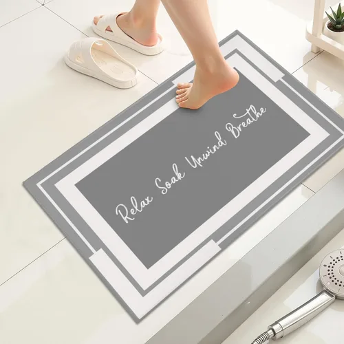 Miniatura 9 de Giwawa Alfombra de baño color beige, antideslizante, lavable, absorbe el agua, de secado rápido, para relajarse, relajarse, respirar, para baño