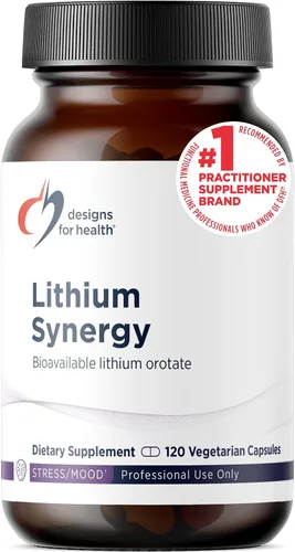 Designs for Health Lithium Synergy - Orotato de litio de 5 mg con TMG + metilcobalamina B12 - Suplemento biodisponible de apoyo para el estado de