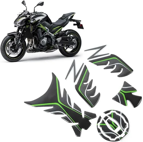 Miniatura 5 de Calcomanía con diseño de hueso de pescado 3D, protector compatible con cubierta de aceite de motocicleta Z900